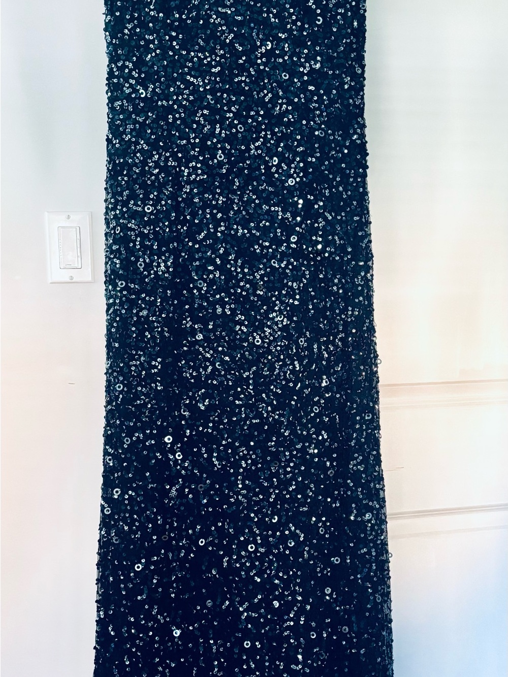 Adrianna Papell Navy Sequin Maxi Skirt